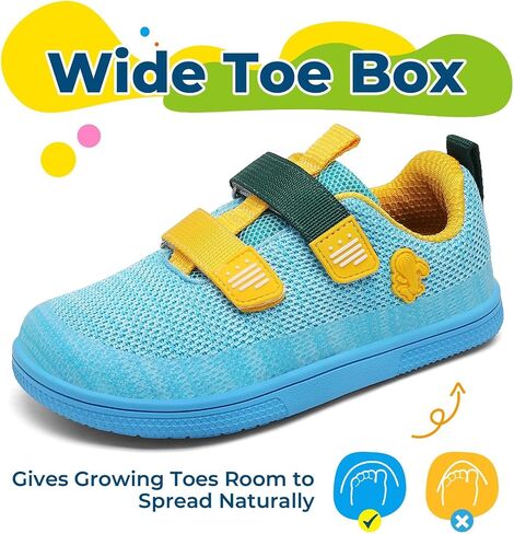SAGUARO Kids Barefoot Shoes Wide Toe Box Toddlers Sneakers Zero Drop Minimalist Non-Slip Walking Shoe for School, Daily Wear Sky Blue in Kuwait