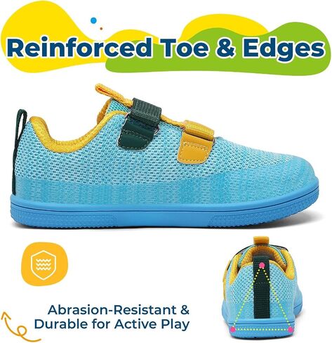 SAGUARO Kids Barefoot Shoes Wide Toe Box Toddlers Sneakers Zero Drop Minimalist Non-Slip Walking Shoe for School, Daily Wear Sky Blue in Kuwait