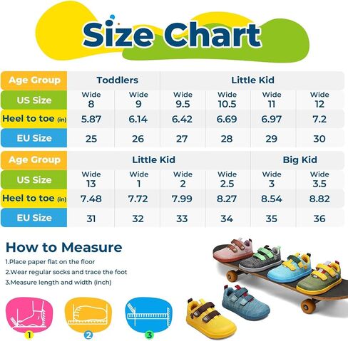 SAGUARO Kids Barefoot Shoes Wide Toe Box Toddlers Sneakers Zero Drop Minimalist Non-Slip Walking Shoe for School, Daily Wear Sky Blue in Kuwait