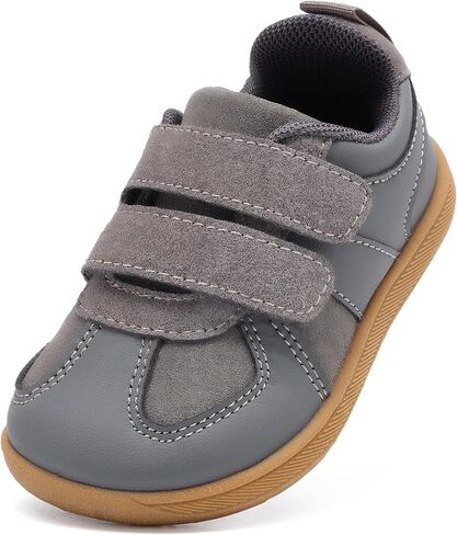 Toddler Barefoot Shoes Wide Toe Box -Zero Drop Minimalist Comfortable Kids Sneakers for Boys Girls, Non-Slip Running & Tennis Shoes for Preschool Outdoor Activities Dark Grey 11 in Kuwait