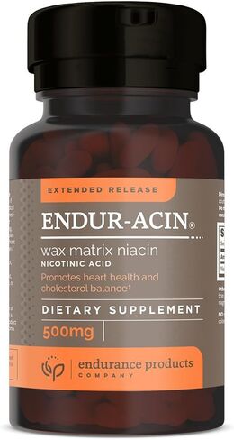 ENDUR-ACIN Niacin, Supports Heart & Circulatory Function, Extended Release Formula, Gluten Free, 500mg (100 Tablets) in Saudi Arabia