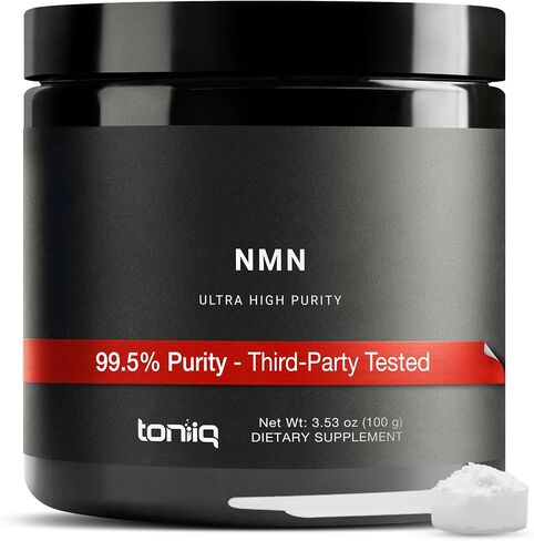 Toniiq Ultra High Purity NMN Powder - 100 Grams - 99.5% Highly Purified and Highly Bioavailable - Fully Stabilized Formula - Supports NAD+ Levels - Nicotinamide Mononucleotide Powder Supplement in Kuwait