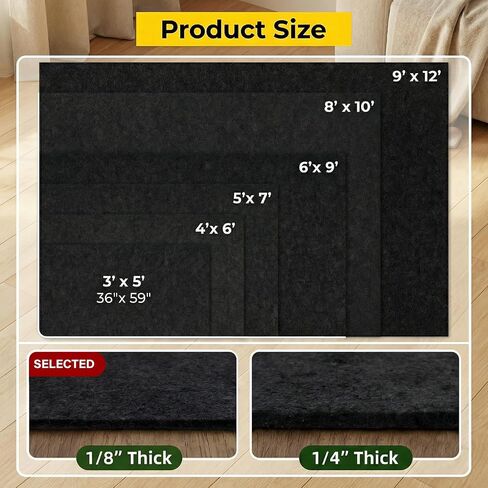 AHEONLAR Non-Slip Rug Pads, Waterproof Extra Large Area Rugs Pad 8'x10' Non Skid Felt Pads, Rugs for Living Room, 1/8 inch Thick Carpet Padding Protector Mat Floor Mat in Saudi Arabia
