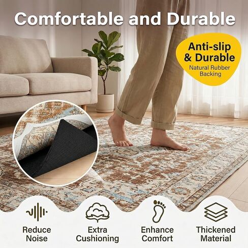AHEONLAR Non-Slip Rug Pads, Waterproof Extra Large Area Rugs Pad 8'x10' Non Skid Felt Pads, Rugs for Living Room, 1/8 inch Thick Carpet Padding Protector Mat Floor Mat in Saudi Arabia