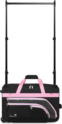 Dance Bag with Garment Rack - 23 Inch Professional Dance Competition Duffle Bag with Rack - Wheeled Dance Suitcase with Multiple Pockets for Dancers, Athlete, Travelers, and Livestreamer in Saudi Arabia
