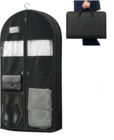 Travel Garment Bag with Accessories Zipper Pocket, Heavy Duty Suit Bag for Suits, Tuxedos, Dresses, Coats, Black in Kuwait