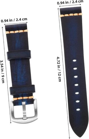 PartyKindom Cowhide Watch Strap Comfortable Genuine Leather Band Fit for Garmin Watch in Kuwait