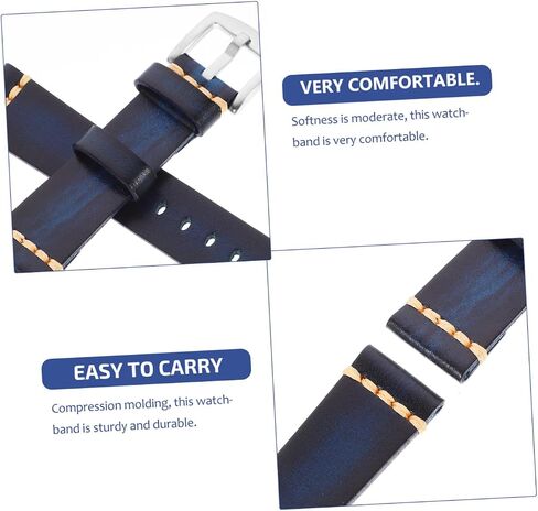 PartyKindom Cowhide Watch Strap Comfortable Genuine Leather Band Fit for Garmin Watch in Kuwait