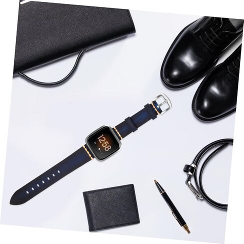 PartyKindom Cowhide Watch Strap Comfortable Genuine Leather Band Fit for Garmin Watch in Kuwait