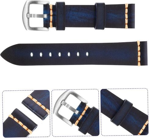 PartyKindom Cowhide Watch Strap Comfortable Genuine Leather Band Fit for Garmin Watch in Kuwait