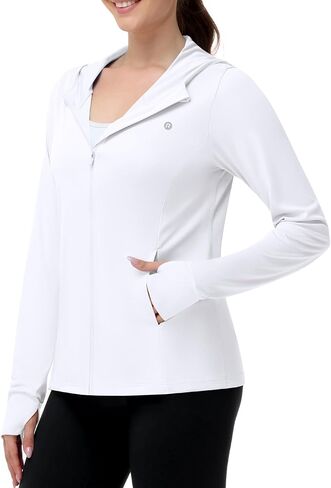 Runhit Women's UPF 50+ Sun Protection Jacket Hoodie Lightweight Zip Up Long Sleeve Sun Shirt with Pockets for Hiking Workout in Kuwait