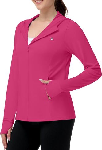 Runhit Women's UPF 50+ Sun Protection Jacket Hoodie Lightweight Zip Up Long Sleeve Sun Shirt with Pockets for Hiking Workout in Kuwait