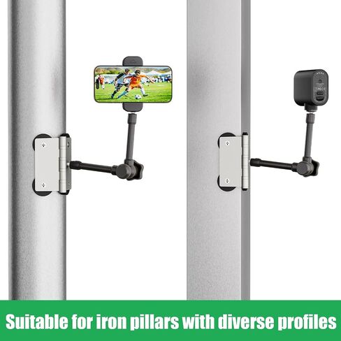 Magnetic Fence Mount for iPhone, Mevo Start,No Assembly, Sunshade & Power Bank Pouch Included, Adjustable Magic Arm, Mounting Kit for Gamechanger, Fence Mount for Recording Games in Kuwait