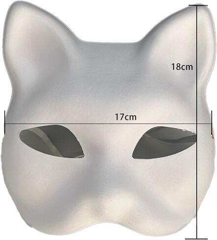 5 PCS DIY White Paper Mask Cat Face Mask Pulp Blank Hand Painted Mask Masquerade Masks Halloween Party Masks for Men and Women in Saudi Arabia