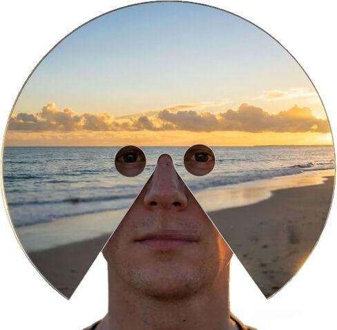 Creative Head-Mounted Mirror Mask, Reflective Face Photography Prop for Surreal Travel Selfies, Unique Party & Festival Costume Accessory in Kuwait