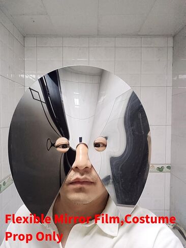 Creative Head-Mounted Mirror Mask, Reflective Face Photography Prop for Surreal Travel Selfies, Unique Party & Festival Costume Accessory in Kuwait