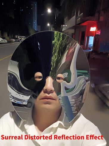 Creative Head-Mounted Mirror Mask, Reflective Face Photography Prop for Surreal Travel Selfies, Unique Party & Festival Costume Accessory in Kuwait