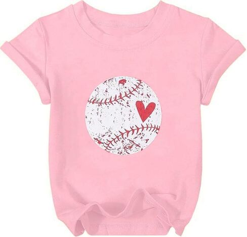 Baseball Shirts for Toddler Girl Boy Baseball Letter Prints T Shirt Baseball Player Shirt Game Day Fan Short Sleeve Tops in Saudi Arabia
