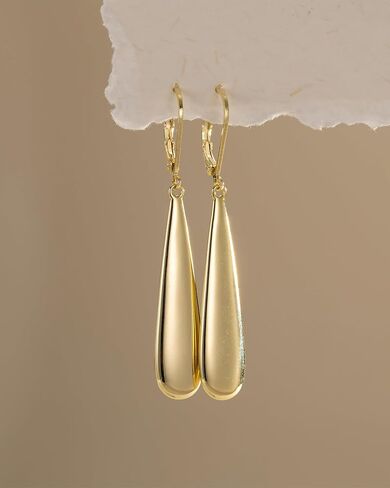 Dangle Earrings for Women, 14K Gold Plated/Sterling Silver Leverback Drop Earrings Hypoallergenic Leverback Dangle Jewelry Gift for Women in Saudi Arabia
