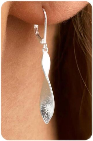 Dangle Earrings for Women, 14K Gold Plated/Sterling Silver Leverback Drop Earrings Hypoallergenic Leverback Dangle Jewelry Gift for Women in Saudi Arabia
