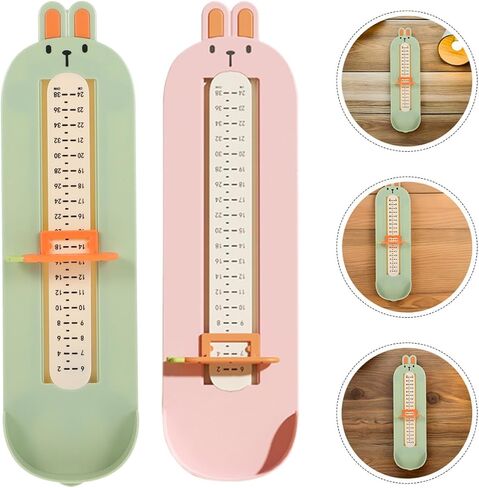 VILLCASE 2pcs Foot Measuring Ruler and Shoe Size Gauge Foot Length Measurer for Two Colors for Accurate Shoe Fitting at Home in Kuwait