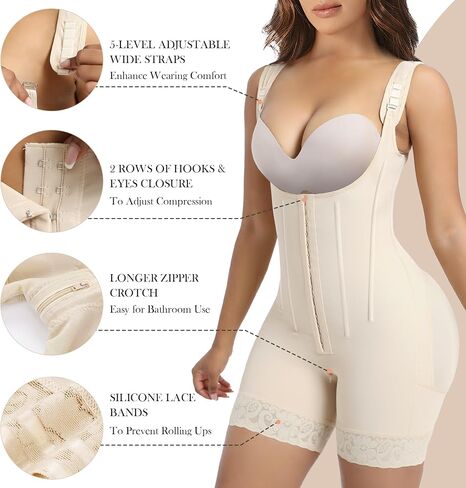 YIANNA Fajas Colombianas Shapewear Tummy Control Body Shaper Postpartum Butt Lifting Compression Garment with Bones in Saudi Arabia