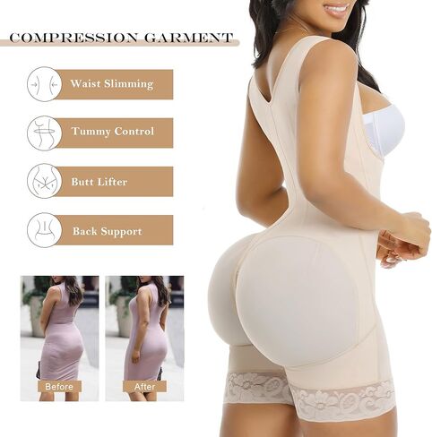 YIANNA Fajas Colombianas Shapewear Tummy Control Body Shaper Postpartum Butt Lifting Compression Garment with Bones in Saudi Arabia