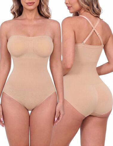 Strapless Shapewear for Women Sleeveless Bodysuit Seamless Tummy Control Waist Sculpting Body Shaper in Saudi Arabia