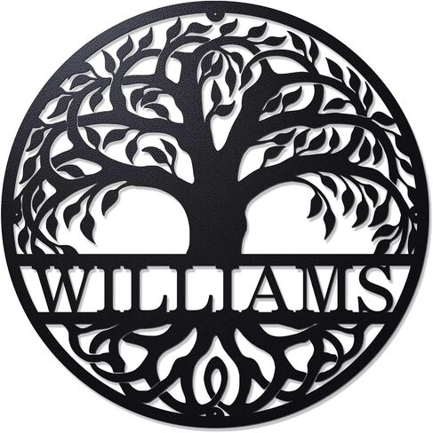 Established Family Tree Name Sign, Personalized Metal Signs Tree of Life Wall Art Decor, Customized Family Names in Saudi Arabia