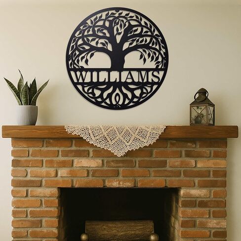 Established Family Tree Name Sign, Personalized Metal Signs Tree of Life Wall Art Decor, Customized Family Names in Saudi Arabia
