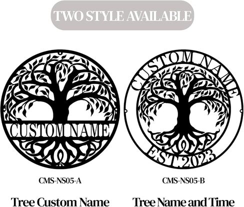 Established Family Tree Name Sign, Personalized Metal Signs Tree of Life Wall Art Decor, Customized Family Names in Saudi Arabia