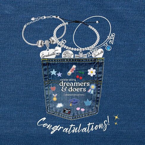 Sportybella Softball Graduation Gift, Class of 2026 Softball Player Charm Bracelet with She Believed She Could So She Did, Inspirational Gift for Graduates in Kuwait