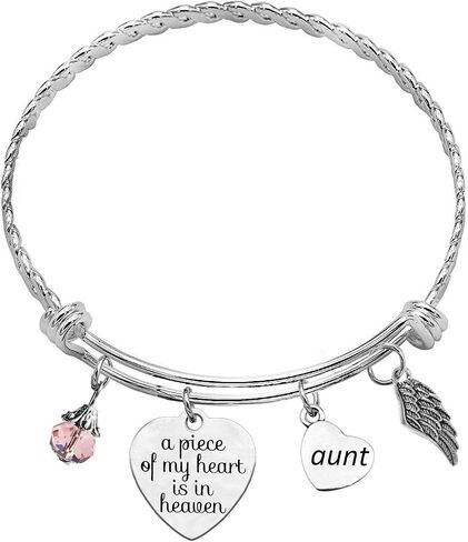 Memorial Jewelry,A Piece Of My Heart is in Heaven Bracelet In Memory of Mom,Dad,Aunt,Grandma,Son,Sister,Uncle,Daughter,Grandpa Memorial Gift in Saudi Arabia