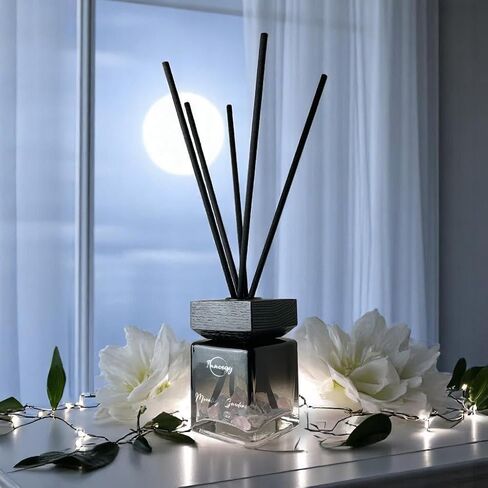 Innergy Moonlight Garden Crystal-Infused Reed Diffuser – 100ml Aromatherapy Essential Oil Diffuser for Home – Long-Lasting Scent, Natural Crystal Energy for Relaxation & Balance in Saudi Arabia