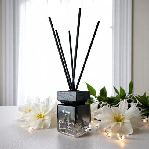 Innergy Moonlight Garden Crystal-Infused Reed Diffuser – 100ml Aromatherapy Essential Oil Diffuser for Home – Long-Lasting Scent, Natural Crystal Energy for Relaxation & Balance in Saudi Arabia