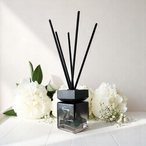 Innergy Moonlight Garden Crystal-Infused Reed Diffuser – 100ml Aromatherapy Essential Oil Diffuser for Home – Long-Lasting Scent, Natural Crystal Energy for Relaxation & Balance in Saudi Arabia