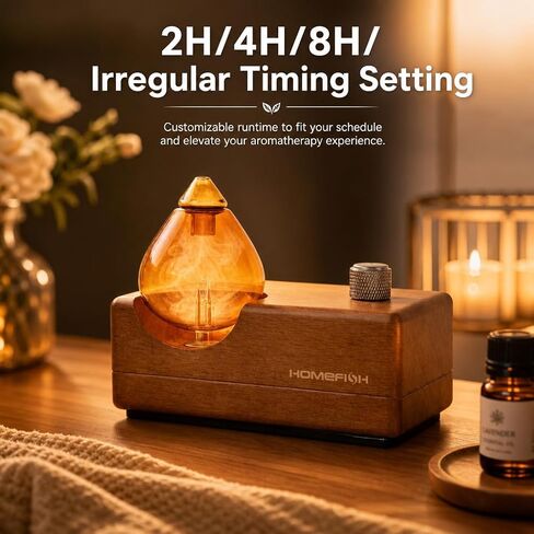 Waterless Essential Oil Diffuser No Water Needed, 2600mAh Cordless Rechargeable Aromatherapy Diffuser, 8H Wireless Scent Diffuser for Large Room, Portable Oil Diffuser for Home Office Yoga in Saudi Arabia