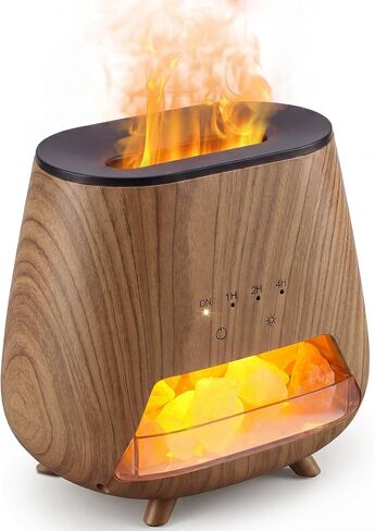 Essential Oil Diffuser for Home, 𝟒-𝐢𝐧-𝟏 Aromatherapy Diffuser & 𝐇𝐢𝐦𝐚𝐥𝐚𝐲𝐚𝐧 𝐒𝐚𝐥𝐭 Lamp, 200ml Cool Mist Humidifier, 𝟗-𝐂𝐨𝐥𝐨𝐫 𝐋𝐄𝐃, Auto Off, Bedroom Office Yoga in Saudi Arabia