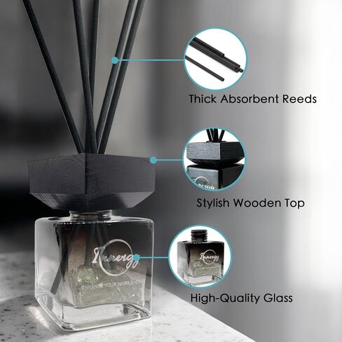 Innergy Throat Chakra Crystal-Infused Reed Diffuser – 100ml Aromatherapy Essential Oil Diffuser for Home – Long-Lasting Scent, Natural Crystal Energy for Relaxation & Balance in Saudi Arabia