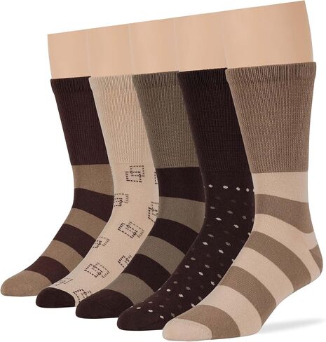 7BIGSTARS KINGDOM Men Diabetic Non-Binding Fashion Cotton Socks-5 Pack Large/XL in Kuwait