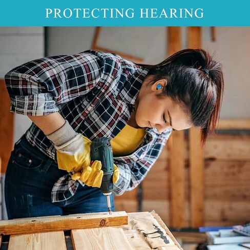 Lenicany 30Pair Soft Foam EarPlugs, 32dB Disposable Sound Blocking Noise Cancelling Ear Plugs for Sleeping/Concerts Loud Music/Shooting Guns/Work Construction, Hearing Safety Protection (Blue) in Kuwait