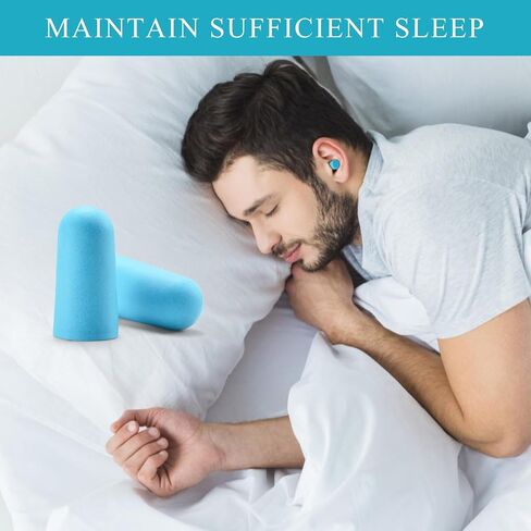 Lenicany 30Pair Soft Foam EarPlugs, 32dB Disposable Sound Blocking Noise Cancelling Ear Plugs for Sleeping/Concerts Loud Music/Shooting Guns/Work Construction, Hearing Safety Protection (Blue) in Kuwait