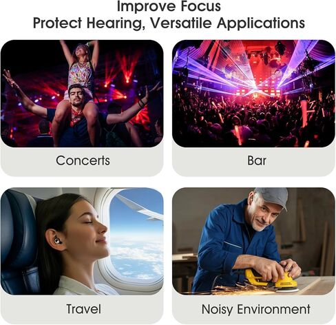 50dB Ear Plugs for Sleeping Noise Cancelling, Reusable Earplugs for Noise Reduction with 8 Ear Tips, Silicone Hearing Protection Ear Plugs for Work, Travel (Carbon) in Kuwait