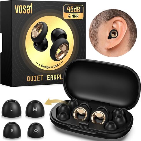 50dB Ear Plugs for Sleeping Noise Cancelling, Reusable Earplugs for Noise Reduction with 8 Ear Tips, Silicone Hearing Protection Ear Plugs for Work, Travel (Carbon) in Kuwait