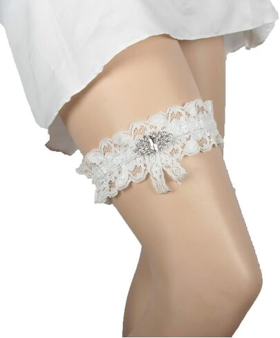 White Lace Wedding Garters For Women,Plus Size Brides Garters For Bride,Vintage White Bridal Garter for Bride (A03) in Saudi Arabia