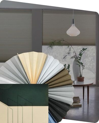 Yoolax Motorized Cellular Shades Compatible with Alexa, Motorized Blinds with Remote Smart Honeycomb Shades for Indoor Windows, Automatic Blinds with Remote, Fabric Sample (Multicolor) in Saudi Arabia