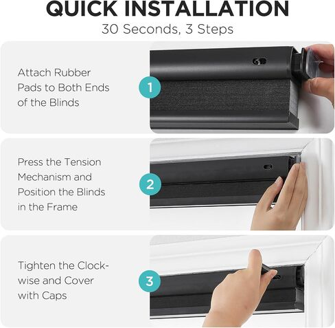 Joydeco No Tools No Drill Cordless Cellular Shades, Light Filtering Honeycomb Blinds for Indoor Windows, Thermal Insulating & Noise Reducing (White, 35" W x 64" H) in Saudi Arabia