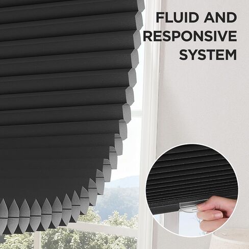 Joydeco No Tools No Drill Cordless Cellular Shades, Light Filtering Honeycomb Blinds for Indoor Windows, Thermal Insulating & Noise Reducing (White, 35" W x 64" H) in Saudi Arabia