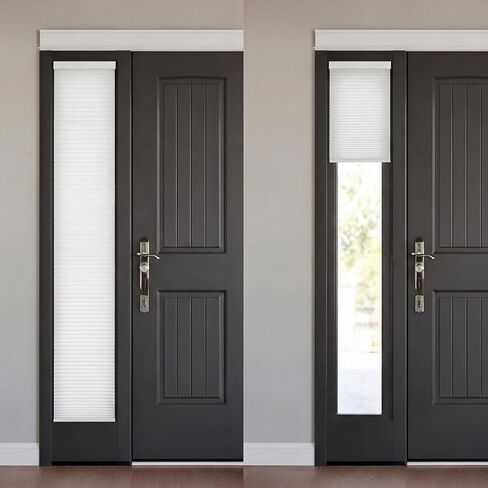 2 Pcs Cordless Light Filtering Sidelight Blinds Cellular Shades 8.5" W x 72" H White Cordless Sidelight Window Treatments Door Blinds Honeycomb Shades Only for Openable Windows Darkening in Saudi Arabia