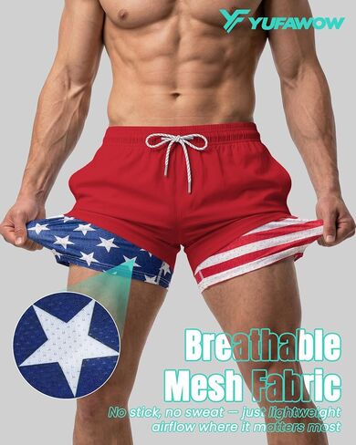 Men Swim Trunks 5 Inch Inseam Compression Liner Quick Dry Drawstring Zipper Pockets for Summer Beach Surfing Water Sports in Saudi Arabia
